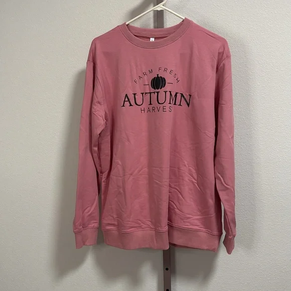 Autumn Harvest Pink Pullover Graphic Print Sweater - Picture 4 of 10